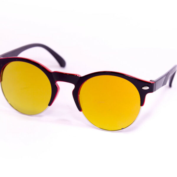 Дитячі окуляри круглі 0433-3 чорно-малинові topseason