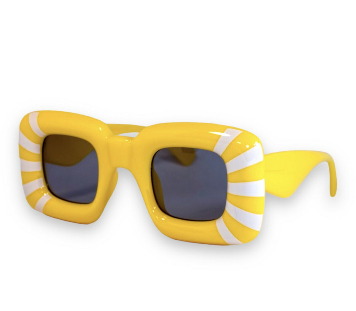 Оригінальні сонцезахисні жіночі окуляри жовті зі смужкою 1330-4 topseason