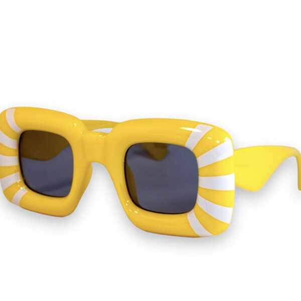 Оригінальні сонцезахисні жіночі окуляри жовті зі смужкою 1330-4 topseason