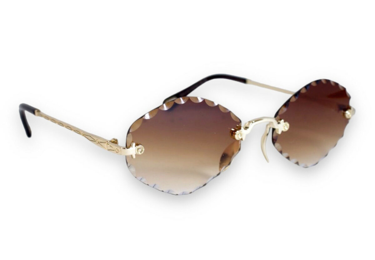 Китай Сонцезахисні жіночі окуляри коричневі 9012-2 topseason